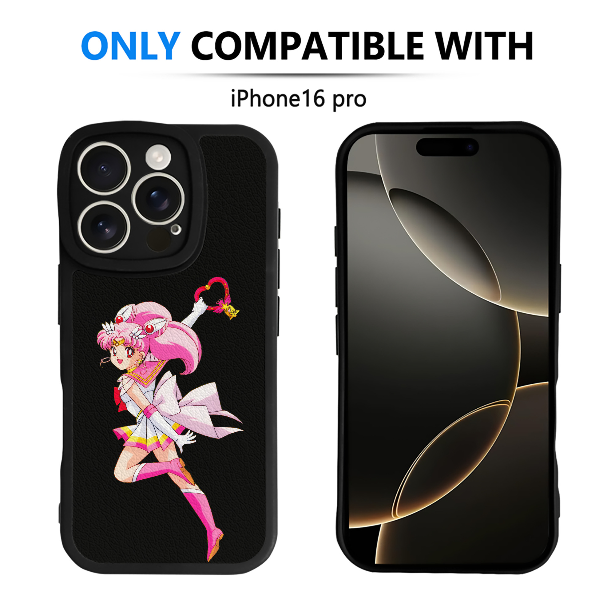 （画像用） 美少女戦士セーラームーン ちびうさ Sailor Moon Chibiusa Tsukino Usagi Small Lady Serenity 【iPhone 16シリーズ対応】シリコンスマホケース（レザー調） 材質：シリコン